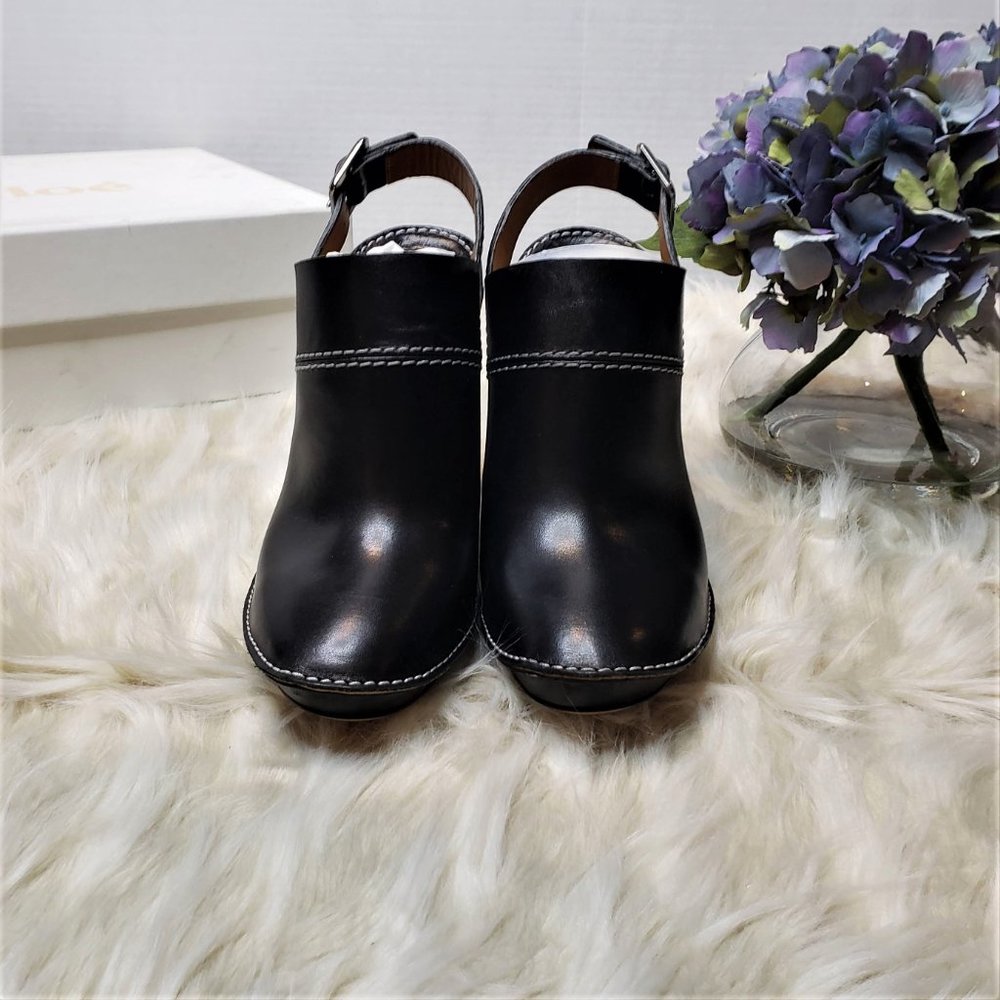 NIB CHLOE Blk Leather Platform Slingback Mule 8.5M - Picture 2 of 11